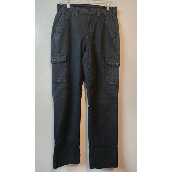 American Eagle Women's High Rise Cargo Straight Pants  Solid Black Size 6 - Picture 1 of 8
